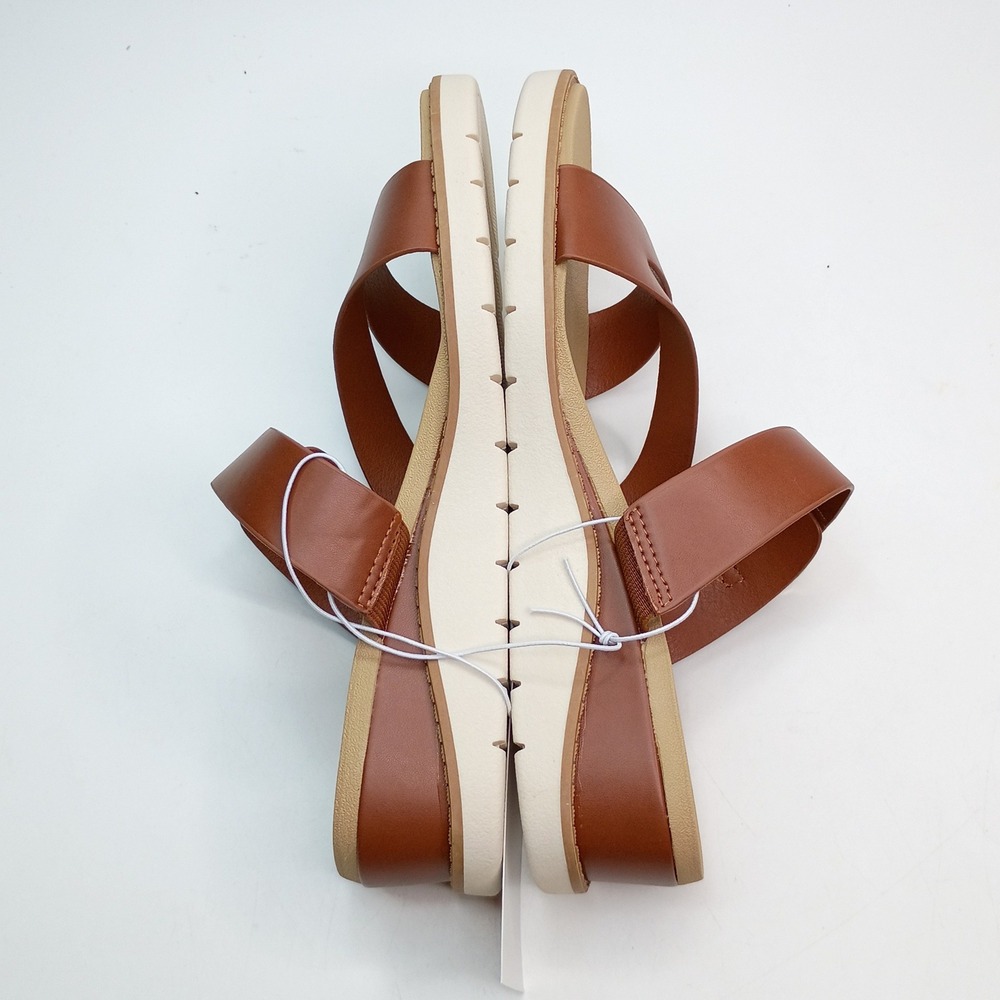 Anne Klein Aklalasa Wedge Sandals Women Size 8.5 Cognac Brown iFlex Buckle Strap - Picture 8 of 10